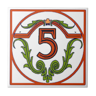 Red Spanish Letter House Number Tiles