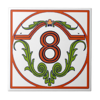 Red Spanish Letter House Number Tiles