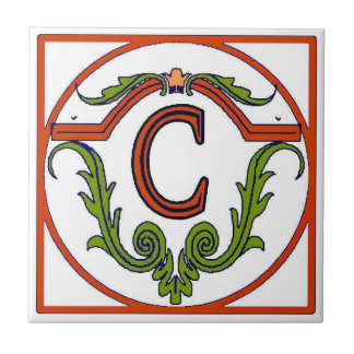 Red Spanish Letter Tile C