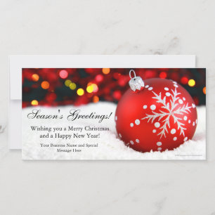Red Sparkle Business Christmas Holiday Card
