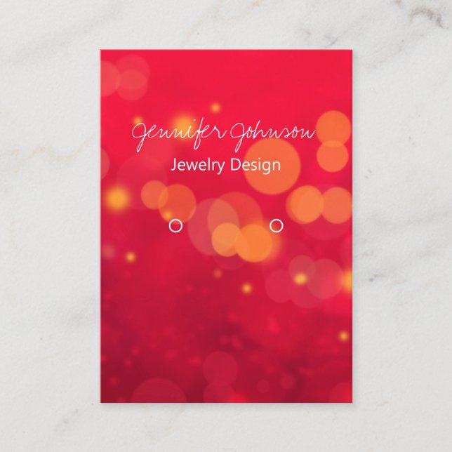 Red Sparkle Earring Holder Display Card (Front)