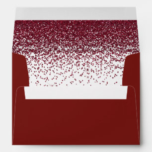 Red Sparkle Glitter Merry Christmas Holiday Envelope