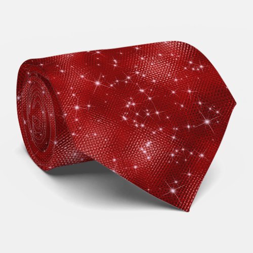 Red Sparkle Glitter  Neck Tie