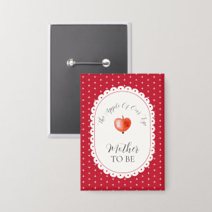 Red Sparkle Mother To Be Vintage Apple Baby Shower Button