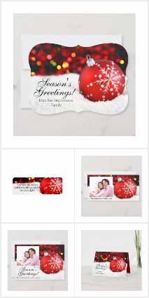 Red Sparkle Ornament Snow Holiday Set