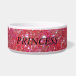 Red Sparkle Personalized Pet Food Water Bowl<br><div class="desc">Our pretty red sparkles with your pets name on it. We also carry collars and leashes in this design and other colors as well.</div>