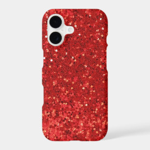 Red sparkling glitter pattern iPhone 17 case