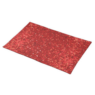 Red sparkling glitter pattern cloth placemat