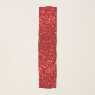 Red sparkling glitter pattern scarf
