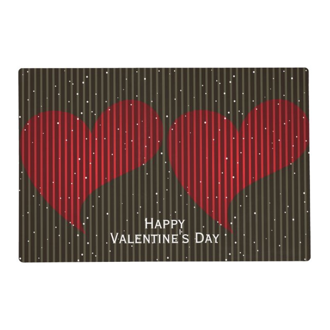 Red Sparkling Heart Placemat (Front)