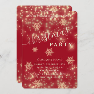 Red Sparkling luxury corporate Christmas party In Invitation