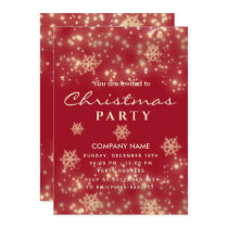 Red Sparkling luxury corporate Christmas party Invitation