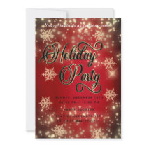 Red Sparkling luxury corporate Holiday party  Invitation
