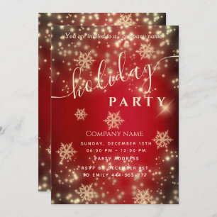 Red Sparkling luxury corporate Holiday party Invitation