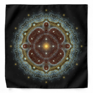 Red sparkling ornate pattern mandala bandana