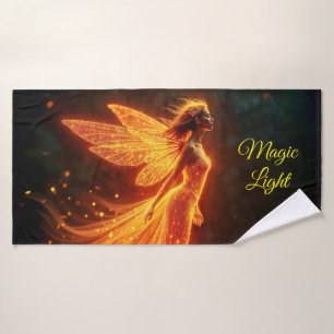 Red sparkly fiery fairy girl fantasy glitter magic bath towel