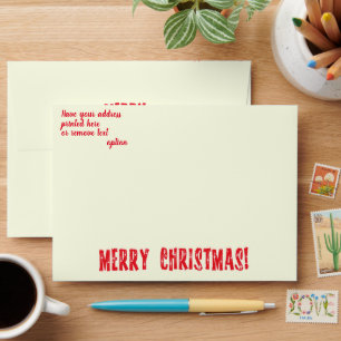 Red Sparkly Merry Christmas Envelope