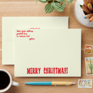 Red Sparkly Merry Christmas Envelope