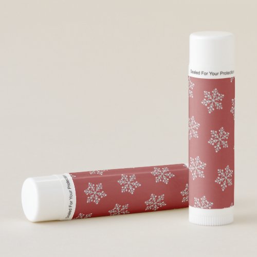 Red Sparkly Snowflake Lip Balm