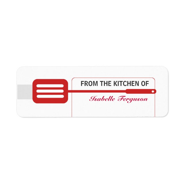 Red Spatula Kitchen Label (Front)