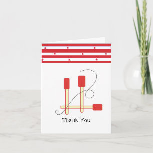 Red Spatulas Letterpress Thank You Card