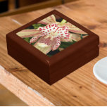 Red Speckled Cymbidium Orchid Floral Gift Box<br><div class="desc">For orchid lovers! Store trinkets,  jewelry and other small keepsakes in this wooden gift box with ceramic tile that features the photo image of a red speckled Cymbidium Orchid. A lovely,  floral design! Select your gift box size and color.</div>