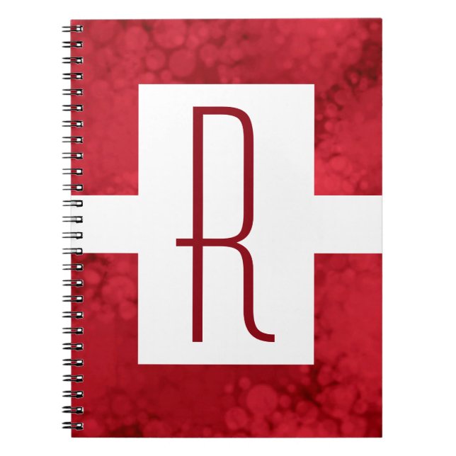 Red Speckled Monogram Notebook (Front)