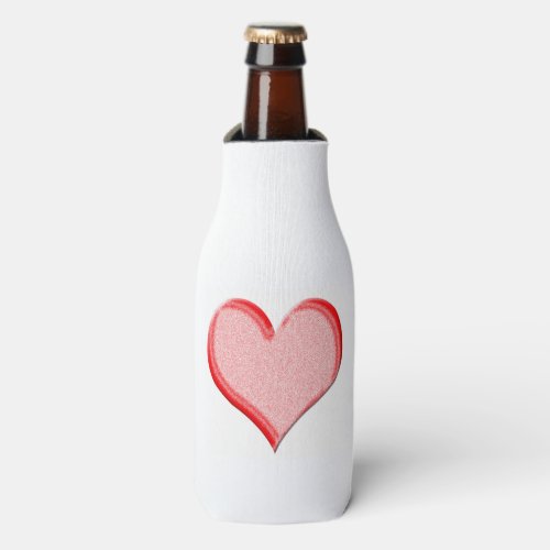Red Speckled Valentine Heart Shape Bottle Cooler