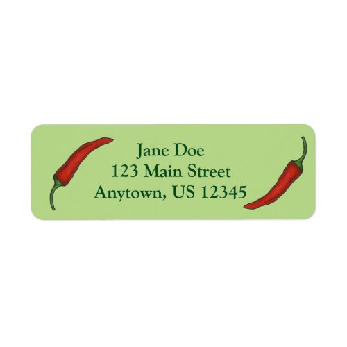 Red Spicy Hot Chili Chile Pepper Vegetable Veggie Label