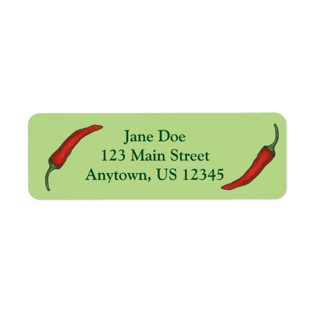 Red Spicy Hot Chili Chile Pepper Vegetable Veggie Label (Front)