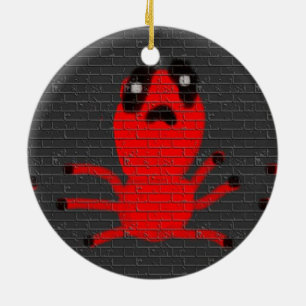 Red Spider Brown Wall Painting, Art by Kids :) Ceramic Ornament