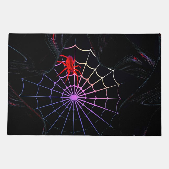 Red Spider In A Glowing Web Doormat (Front)