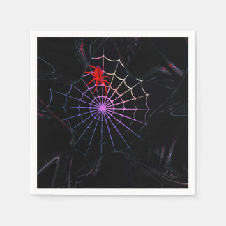Red Spider In A Glowing Web Napkins