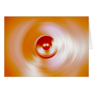 Red spinning music speaker cards