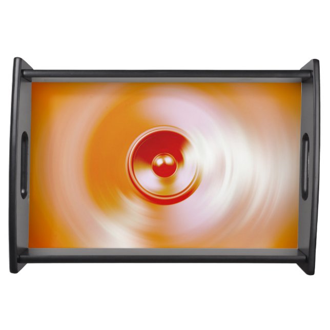 Red spinning music speaker serving tray (Front)