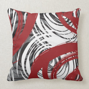 RED SPIRAL DESIGN Retro Throw Pillow