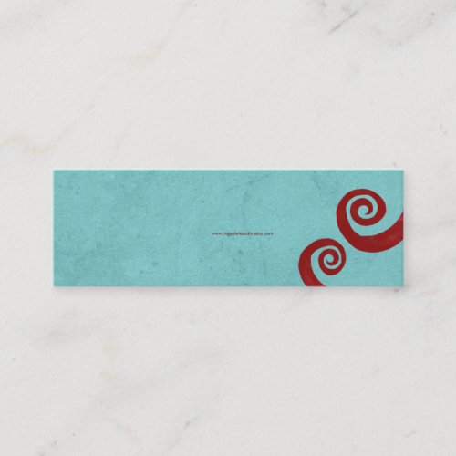 Red spiral distressed handmade business card