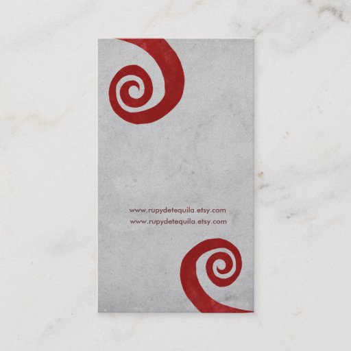 Customizable Red spiral distressed handmade business card
