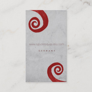 Red spiral distressed handmade business card