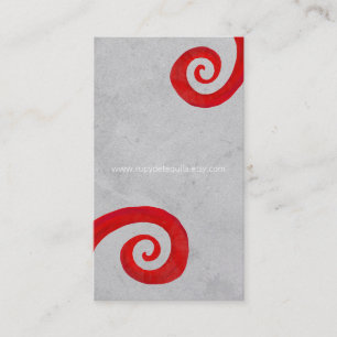 Red spiral distressed handmade business card