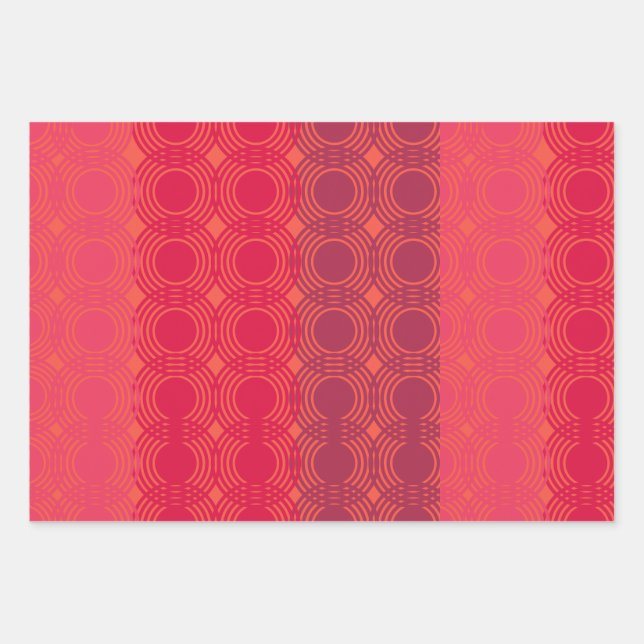 Red Spiral Gradient Pattern Wrapping Paper Sheets (Front)