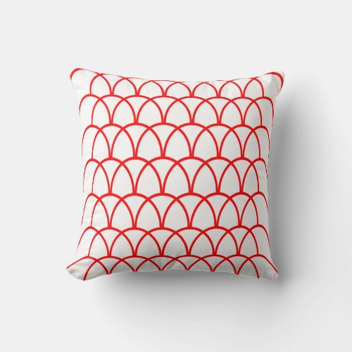 Red Spiral Throw Pillow