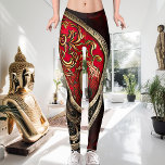 Red Spiritual Yin and Yang Meditation and Yoga Leggings<br><div class="desc">Show your spiritual side with "Shy Shy Panda's" Red Spiritual Yin and Yang Meditation and Yoga Leggings. These unique and modern mystical leggings feature intricate spiritual red colored and goldish shades, offering you a stylish and comfortable look. Whether you're headed to the gym, the yoga studio, or to a pilates...</div>