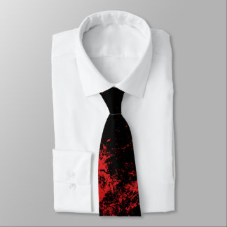 Red Splashed Black Neck Tie