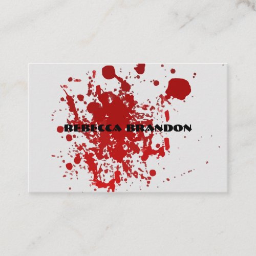 Red Splatter Abstract Paint Spray Business Card