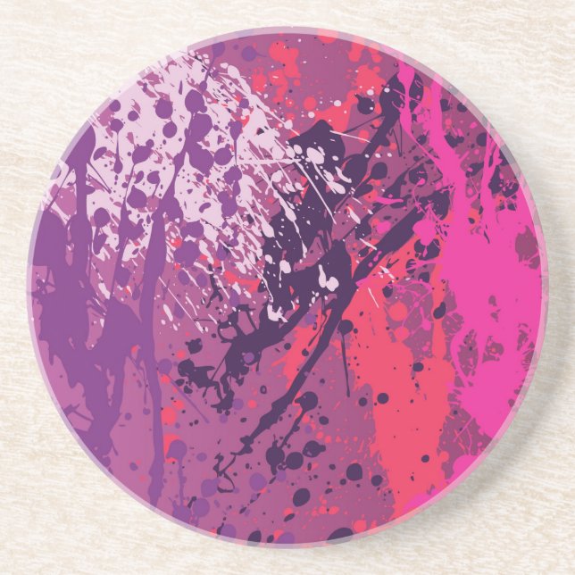 Red Splatter Drink Coaster (Front)
