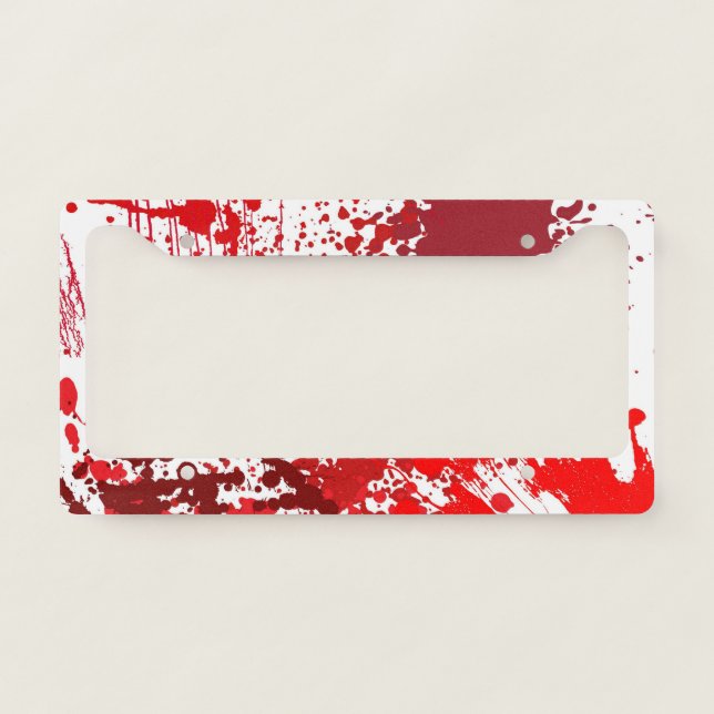 Red Splatter Fun License Plate Frame (Front)