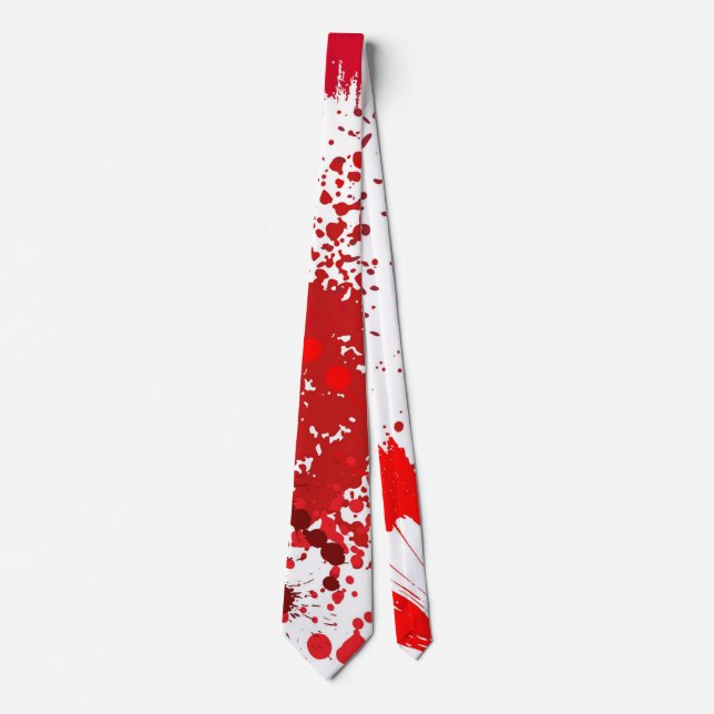 Red Splatter Fun Neck Tie (Front)