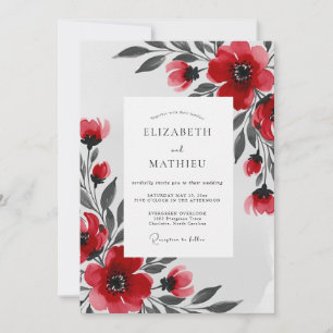 Red Splendid Winter Wedding Invitation