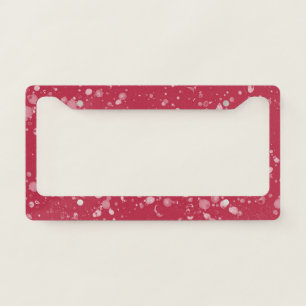 Red Splotchy Chaos License Plate Frame